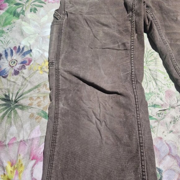CARHARTT WOMENS SIZE 2 SHORT CARPENTER JEANS BROWN 30 X 28 - Picture 3 of 10